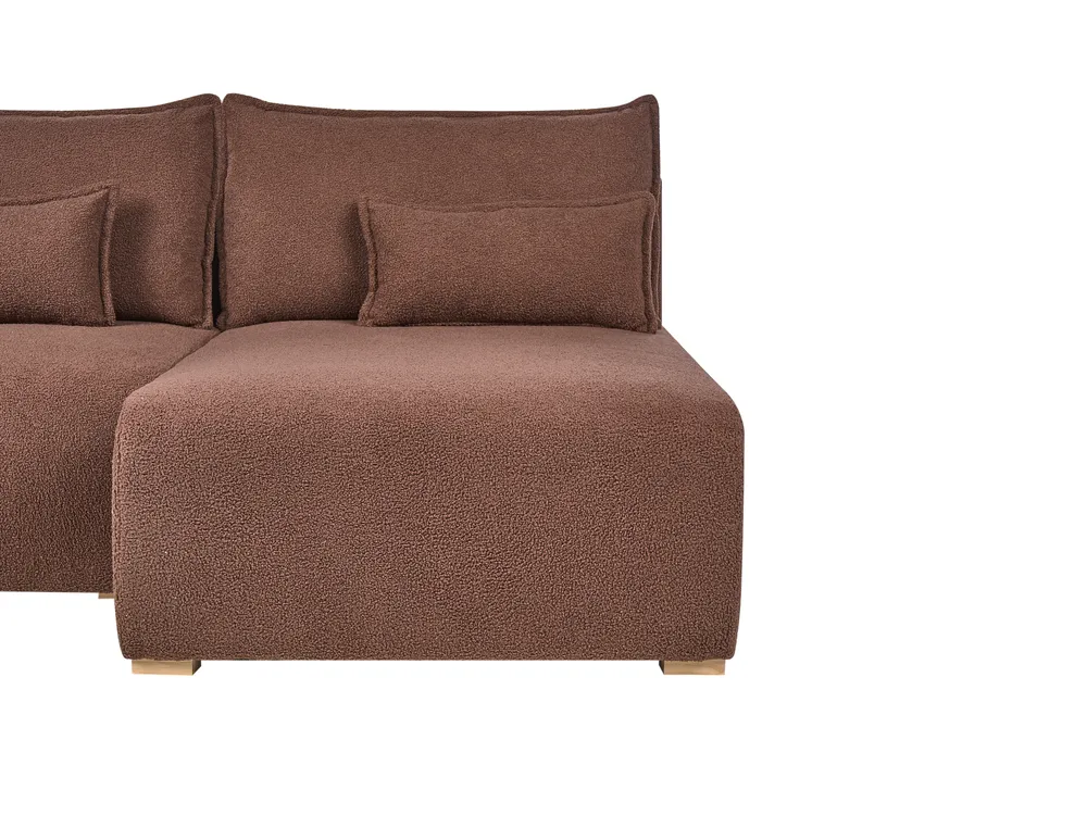 Modular U-Shape Sofa NERBO Boucle Brown_1034448