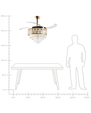 Plafondventilator met verlichting ALAPAHA met afstandsbediening LED Goud_1125779