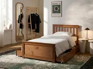 Bett mit 4 Schubladen OLENDON Kiefernholz Braun 90 x 200 cm_1068445