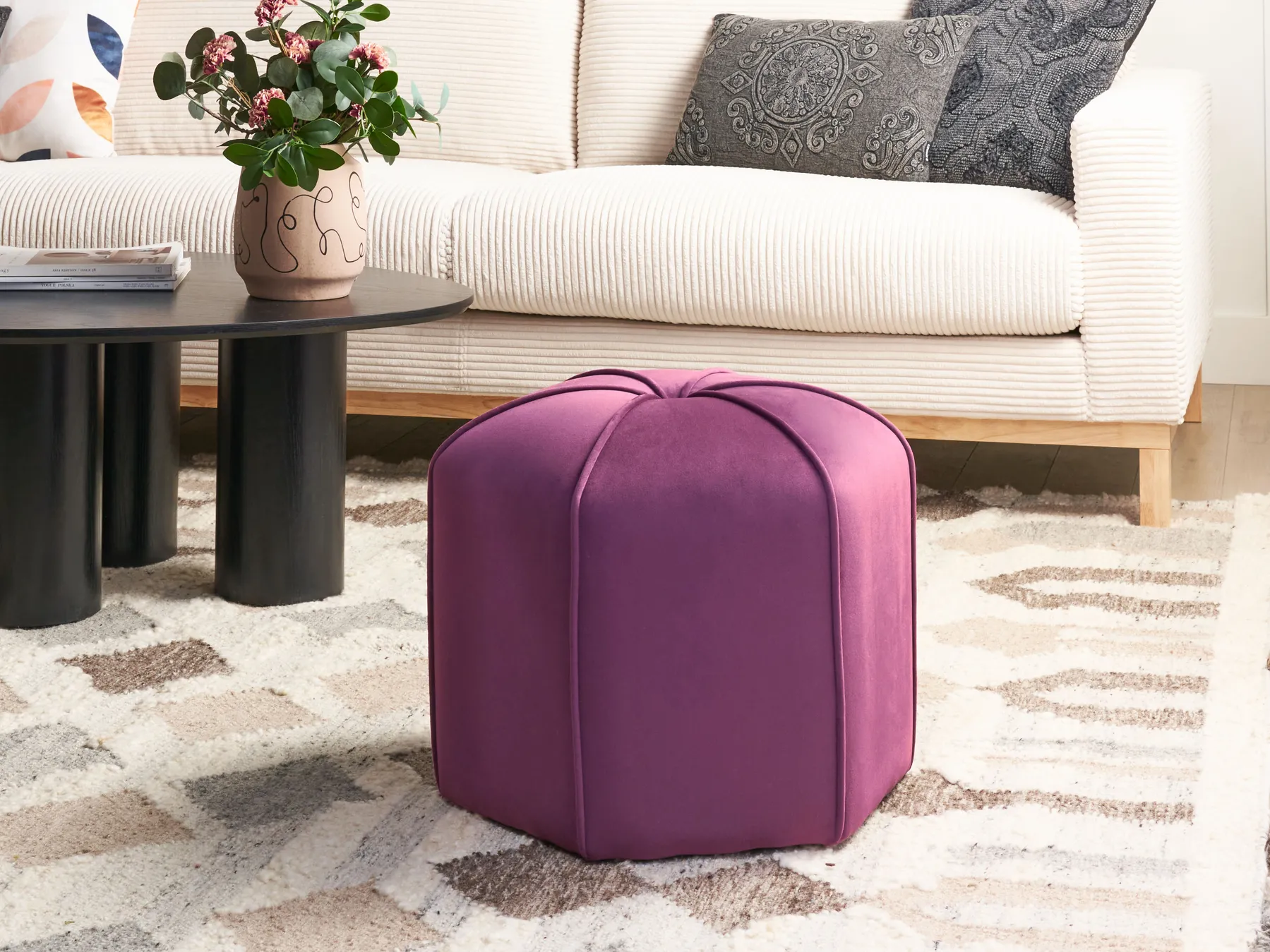 Pouffe WISHEK Velvet Purple_937082