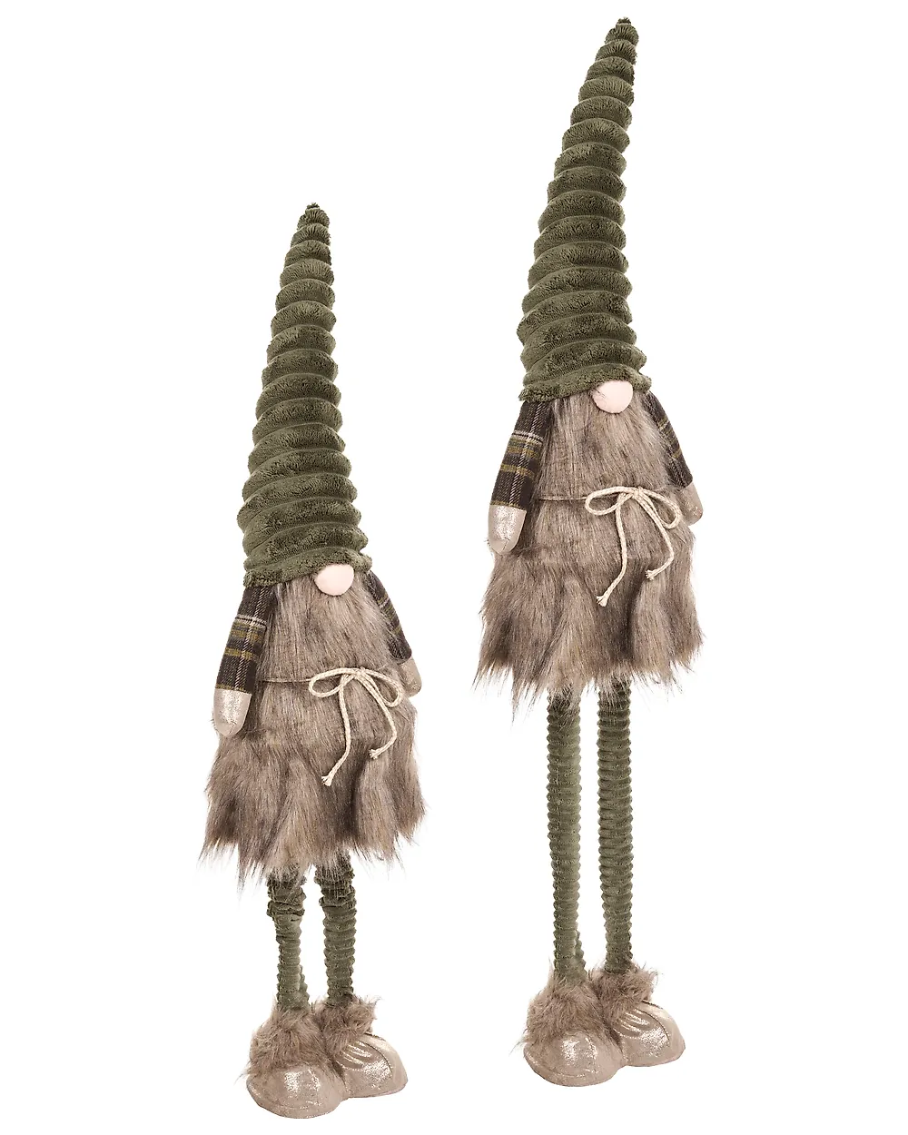 Weihnachtsdekoration 2er Set SUNDOM 69-93/81-111 cm Zwerg Grün