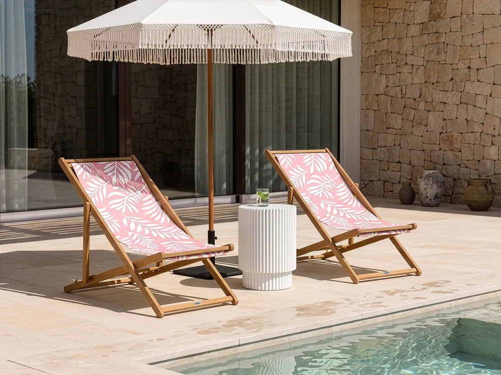 Ersatzstoff für Sonnenliege 2er Set ANZIO/AVELLINO 113 x 44 cm Rosa