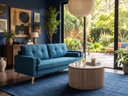 Sofa 2-Sitzer KALMAR Stoff Seeblau_703899
