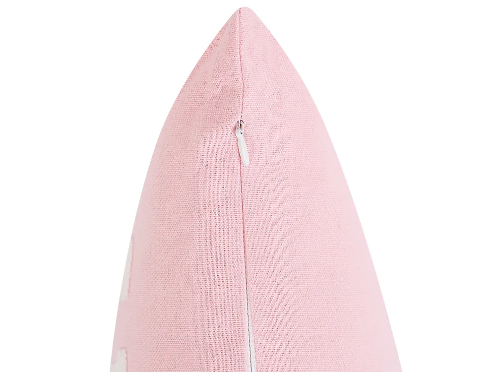 Set van 3 sierkussens VELLYN 30 x 50 cm 45 x 45 cm Roze kerstmotief_1164698