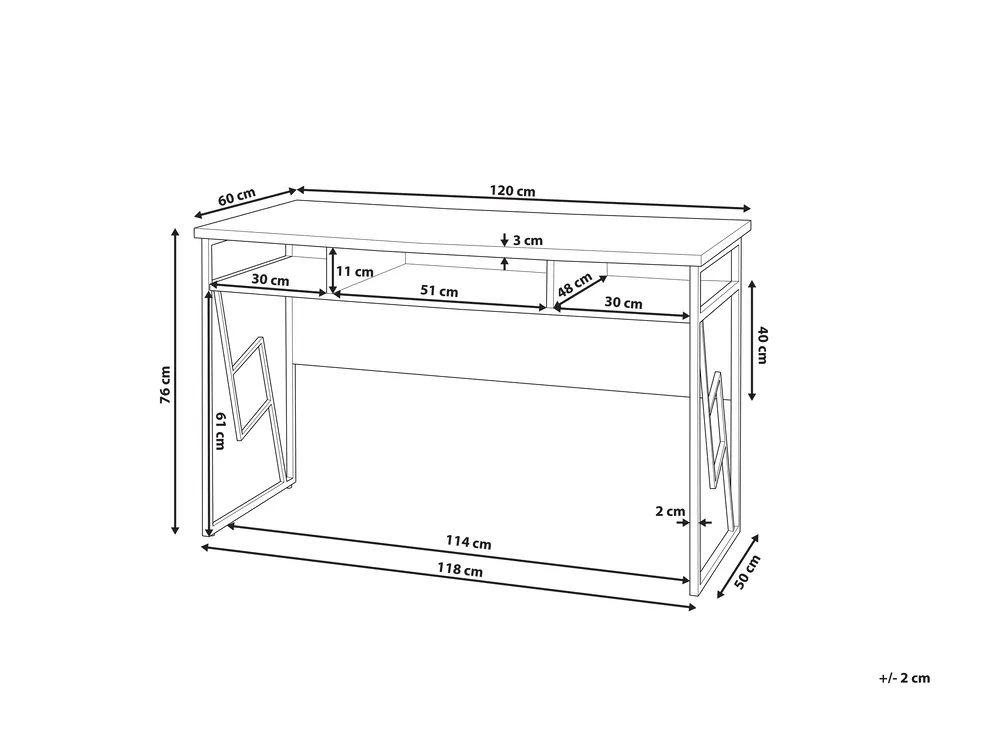Schreibtisch FORRES 120 cm 60 cm Braun / Schwarz_728688