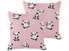 Dekokissen 2er Set TALOKAN Baumwolle 45 x 45 cm Rosa