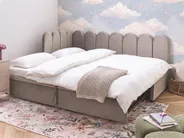 Ausziehbett Samtstoff TERROU 90 x 200 cm Taupe_1081391