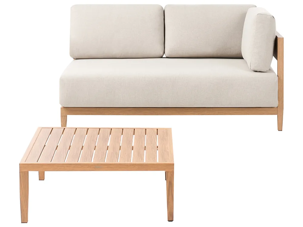 Gartensofa mit Tisch 2-Sitzer SAMPIERI Metall Hellbraun