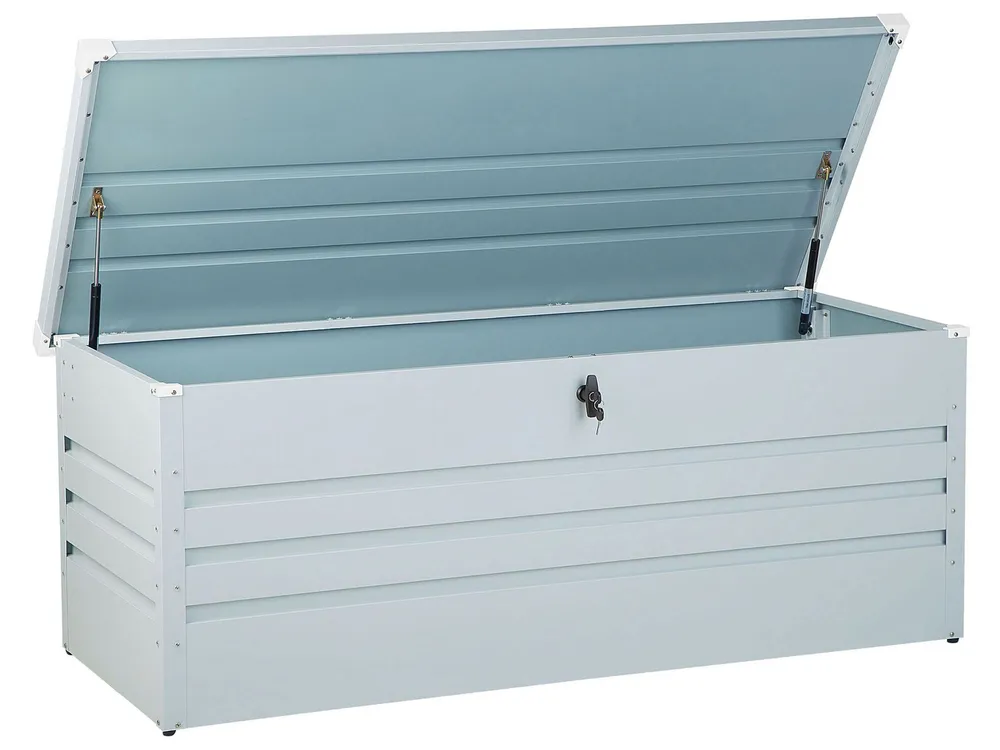 Aufbewahrungsbox CEBROSA 165 cm 70 cm Metall Hellgrau