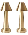 Kabellose LED Tischlampe 2er Set JOANES mit Dimmer Metall Gold
