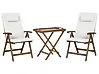 Bistro Set AMANTEA PREMIUM Akazienholz Cremeweiß