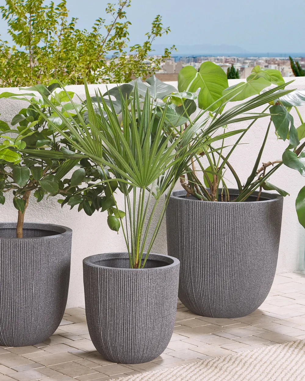 Blumenkübel CHIOS 44 cm Grau