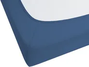 Spannbettlaken JANBU 90 x 200 cm Baumwolle Marineblau_845241