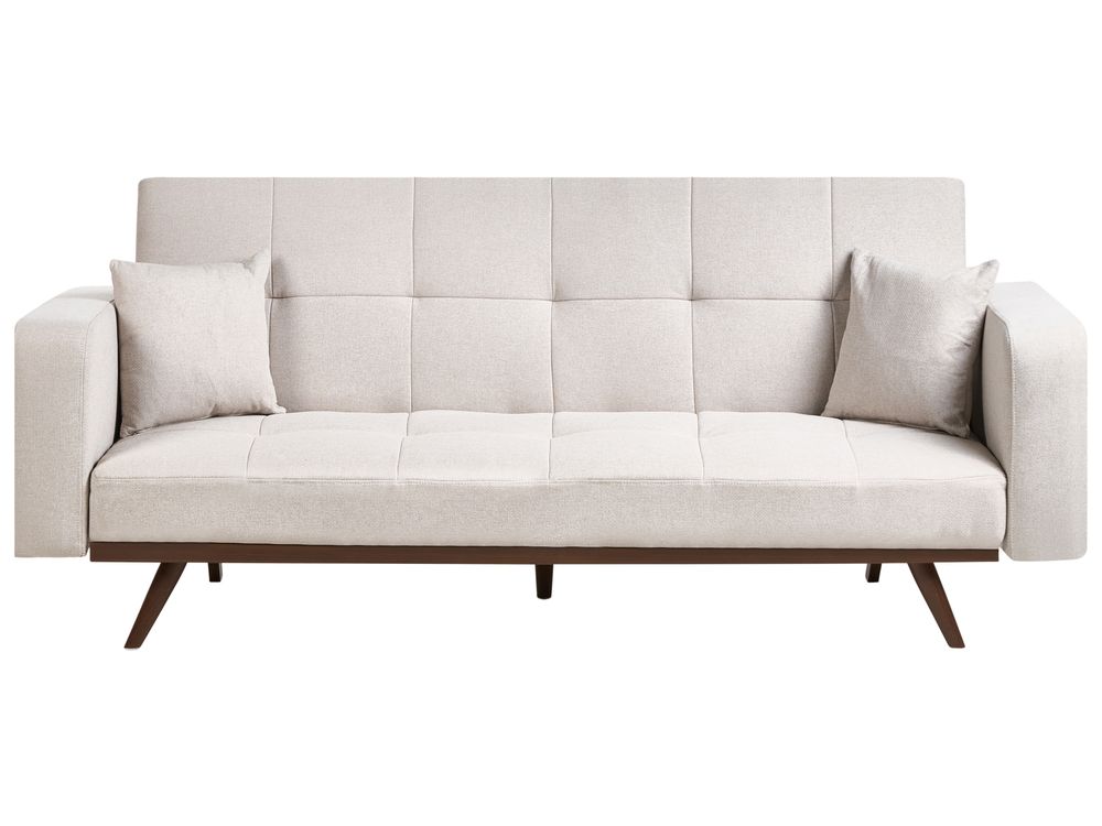 Sofa Bed 3 Seater HJULBY Light Beige