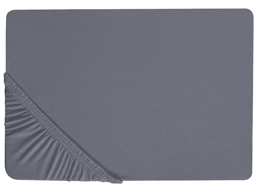 Spannbettlaken JANBU 140 x 200 cm Baumwolle Dunkelgrau