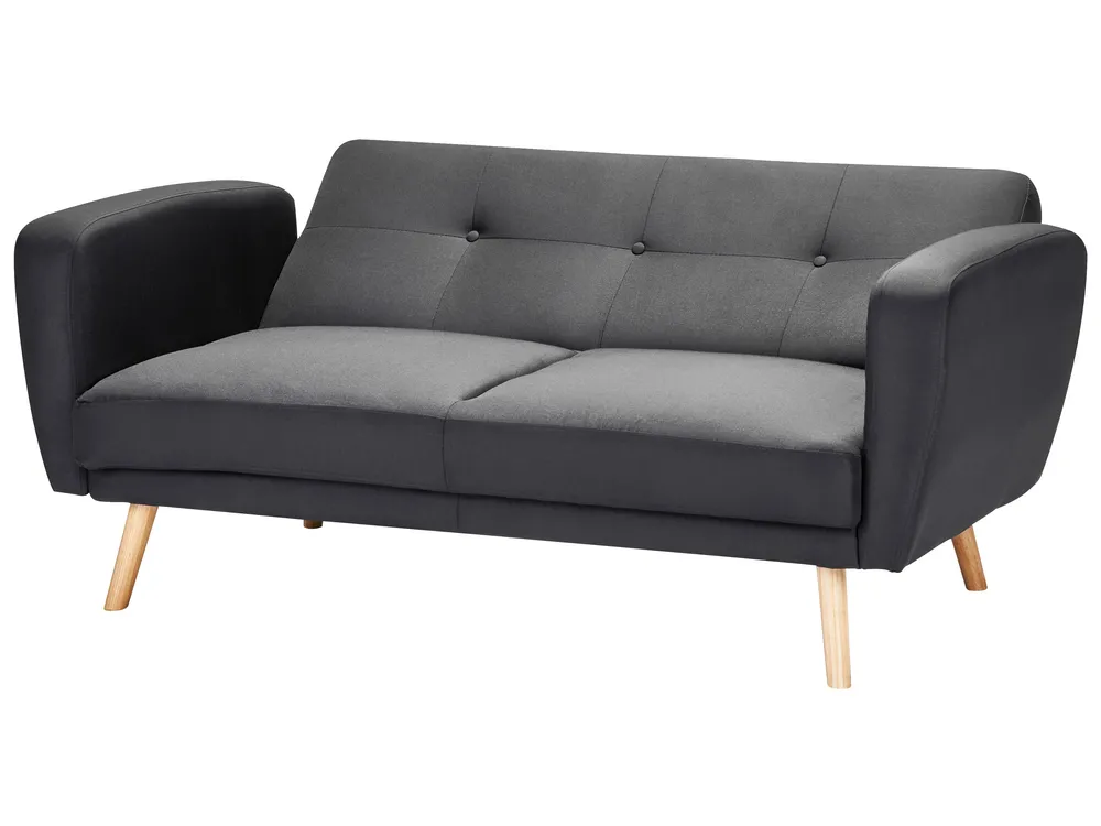 Schlafsofa 2-Sitzer FLORLI Stoff Schwarz_704097