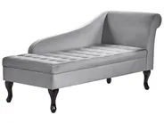 Rechtsseitige Chaiselongue PESSAC mit Stauraum Samtstoff Hellgrau_881796