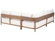 Garden Corner Sofa with Table 5 Seater SAMPIERI Metal Brown Left Hand_1000117
