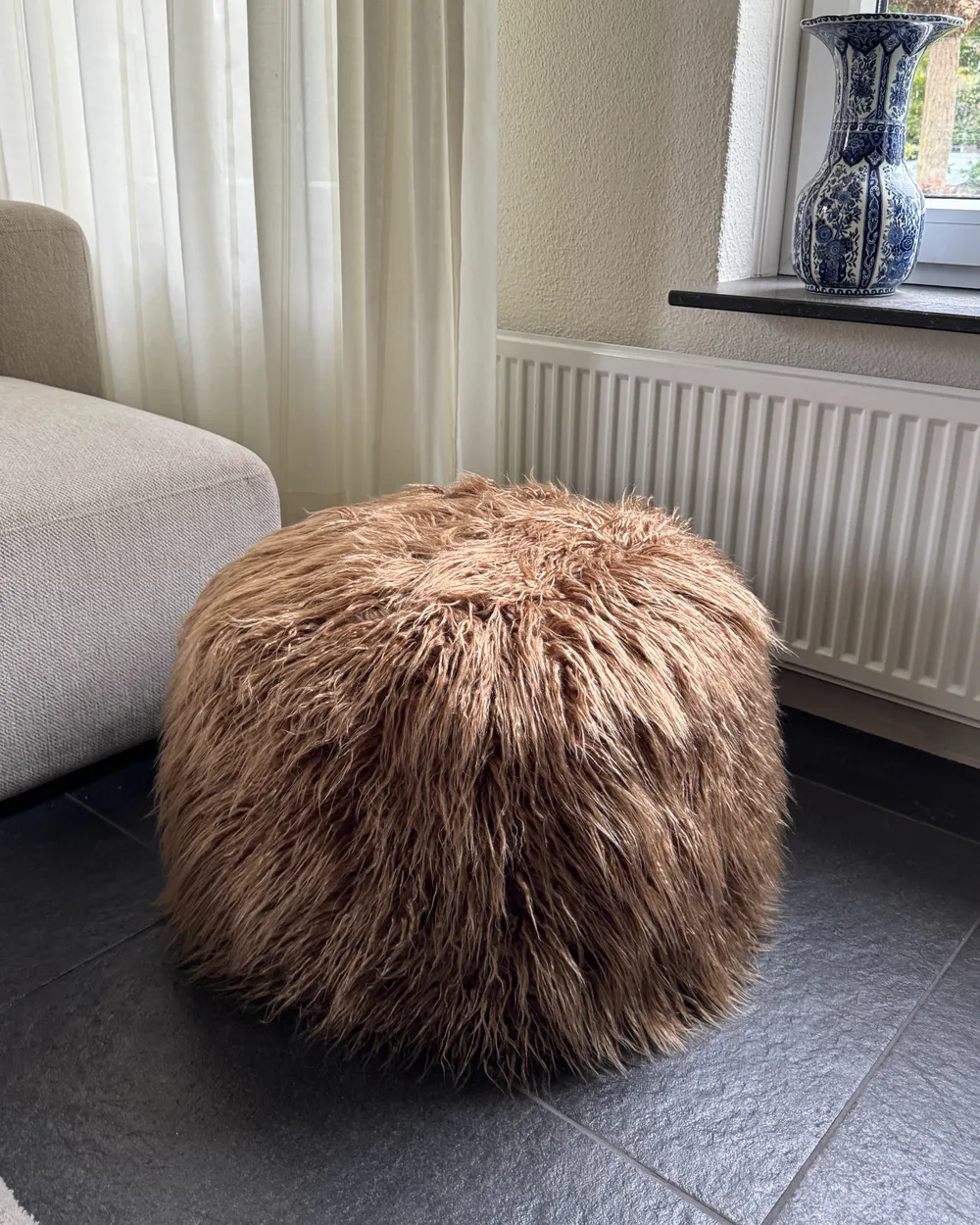Pouffe TUKKI Faux Fur Brown_1026169