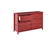 6 Drawer Chest BARCALDINE Pine Wood Burgundy_1188276
