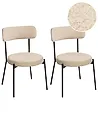 Esszimmerstuhl 2er Set ALLISON Bouclé Hellbeige