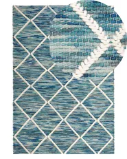 Rug BELENLI Blue 140 x 200 cm Wool_802983