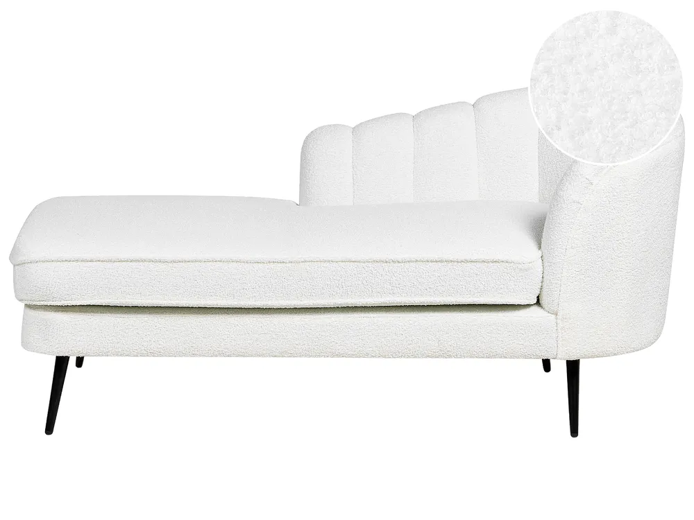 Rechtszijdige chaise longue ALLIER Bouclé Gebroken wit_879191