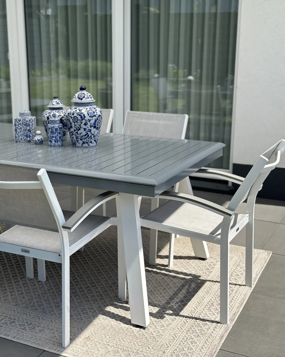Gartenstuhl 2er Set PERETA Metall Grau_933053