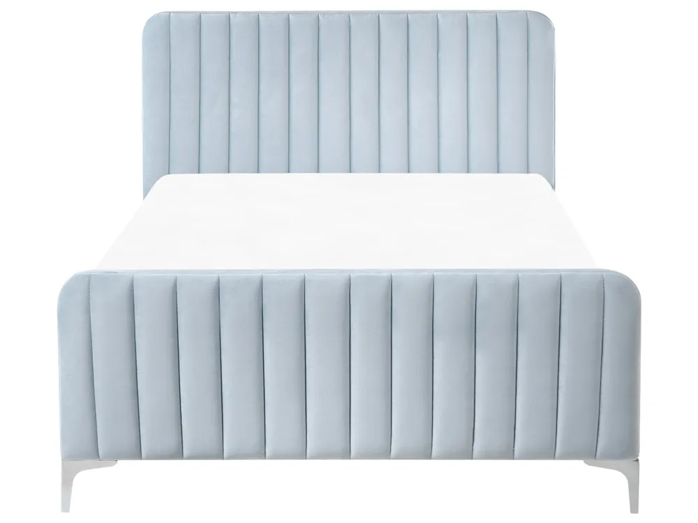 Bett mit Lattenrost Samtstoff LUNAN 120 x 200 cm Hellblau_1025541
