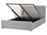 Bett mit Stauraum AMIENS Stoff Hellgrau 160 x 200 cm_976186