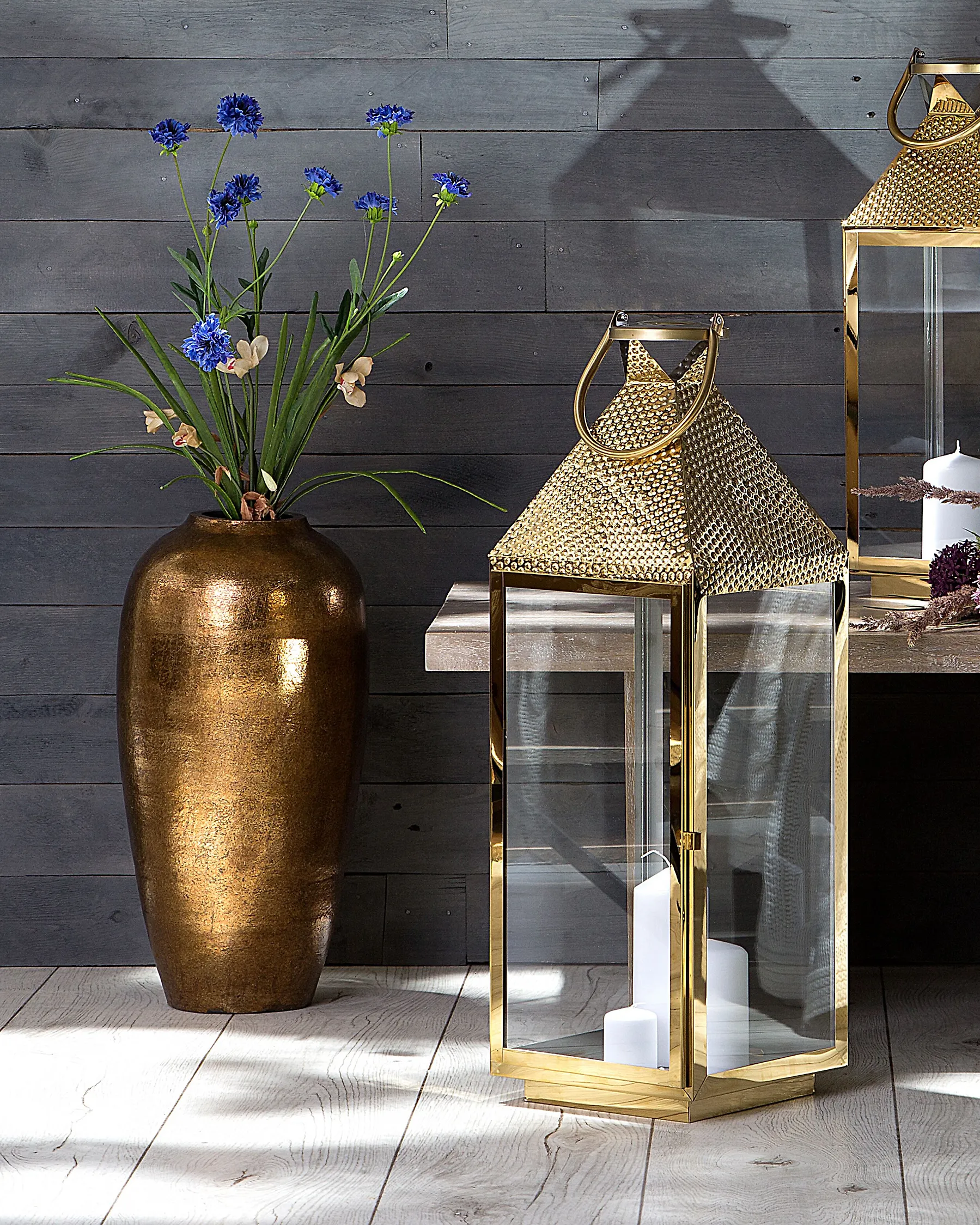 Dekovase LORCA 48 cm Keramik Goldbraun_722699