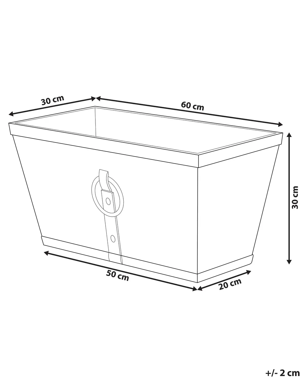 Blumenkübel PORIA 60 cm Braun_761213