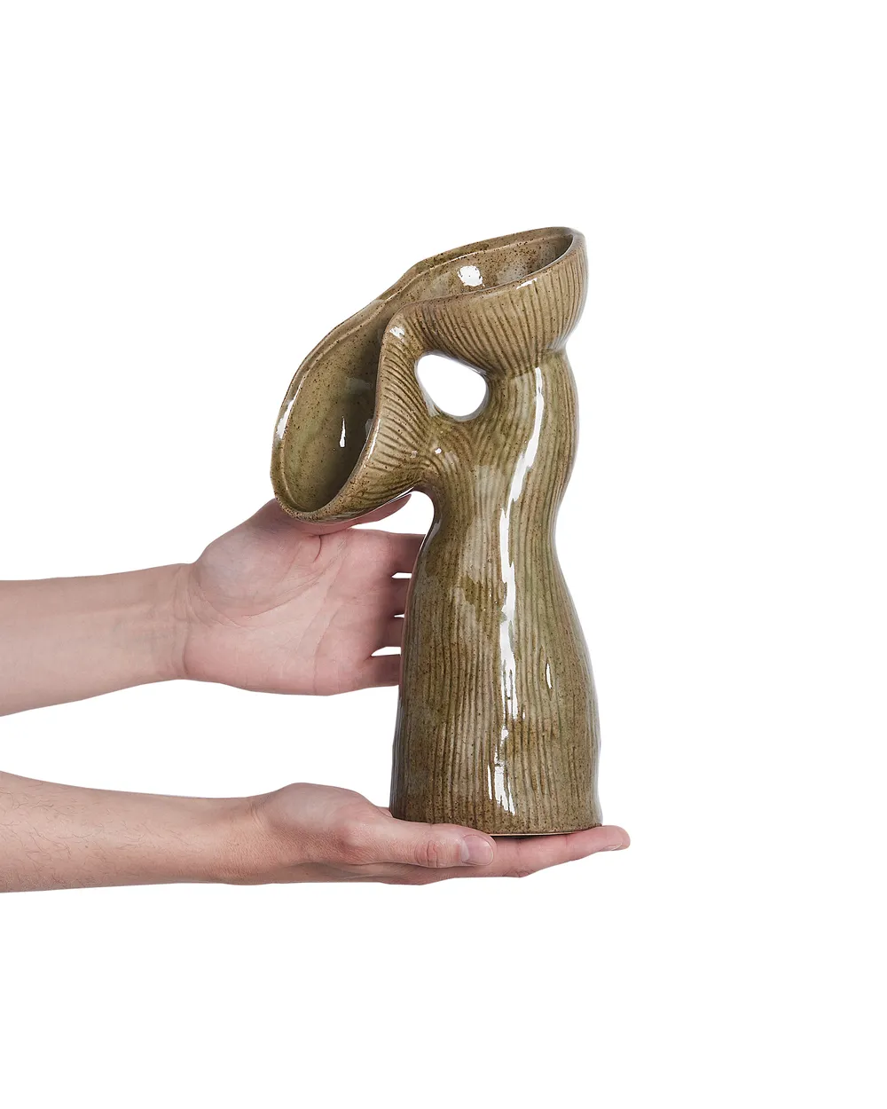 Blumenvase CALAMUS 28 cm Steinzeug Grün_935209