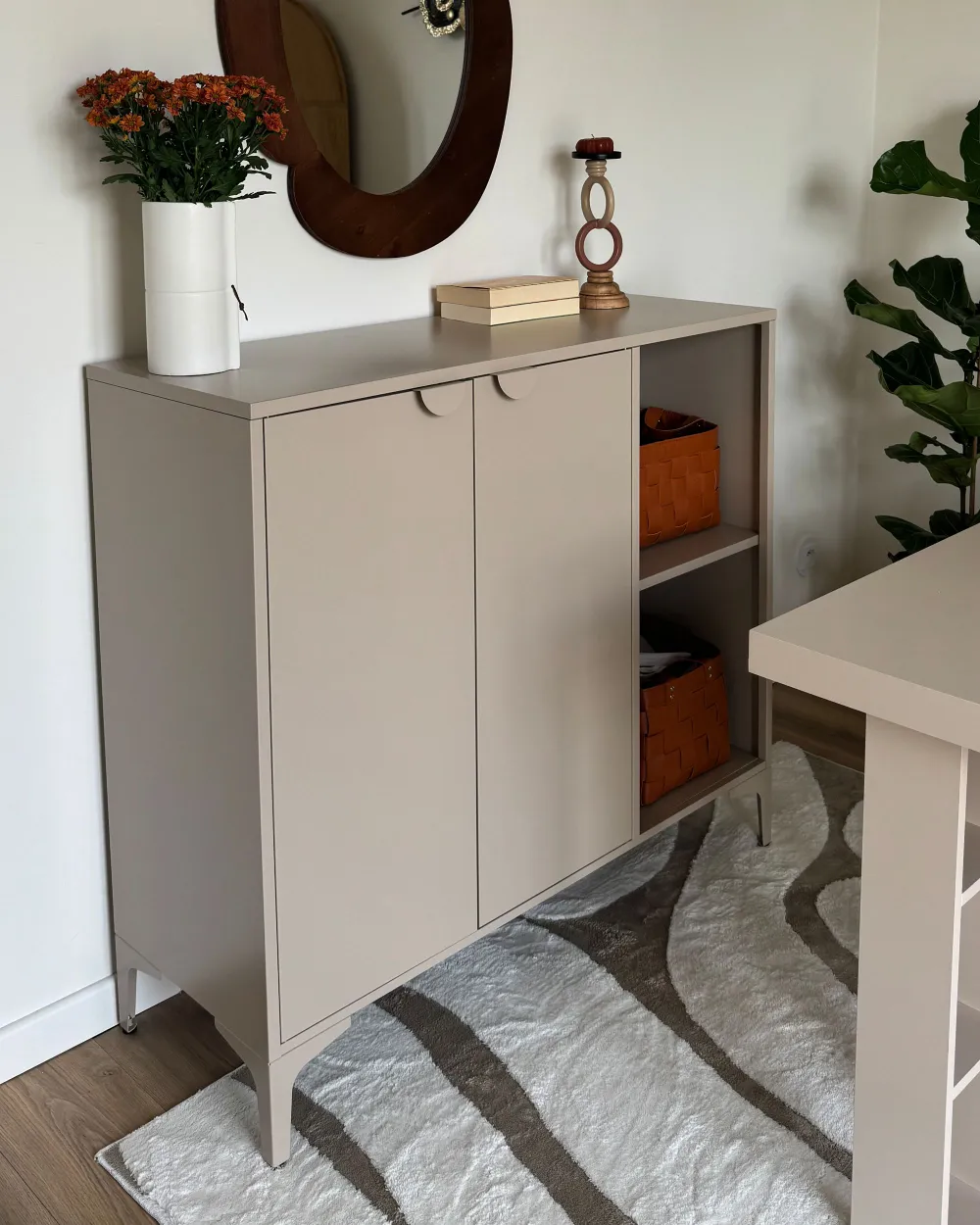 Sideboard mit 2 Türen ARDURA Metall Beige_1174205