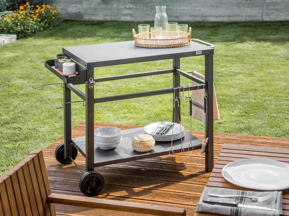 Outdoor-Servierwagen STALETTI Schwarz Metall