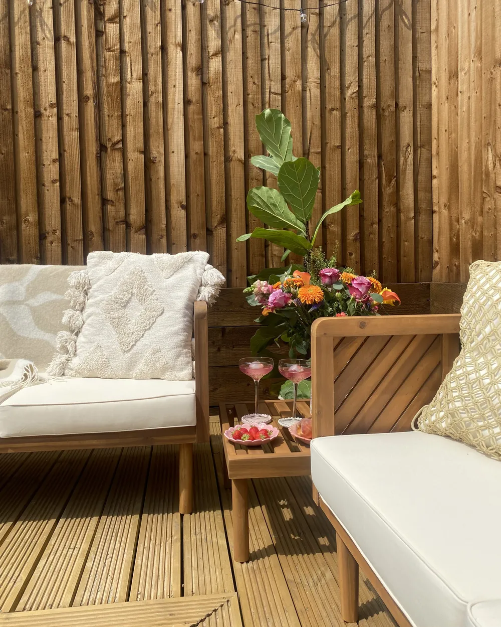 Gartensofa 3-Sitzer BARATTI Akazienholz Braun_862795