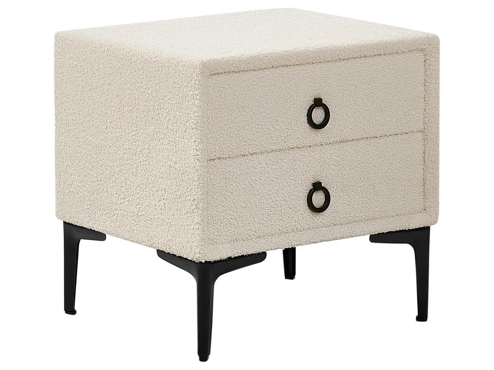 Bedroom Set SEZANNE Boucle Off-White 160 x 200 cm (EU King Size)_939791