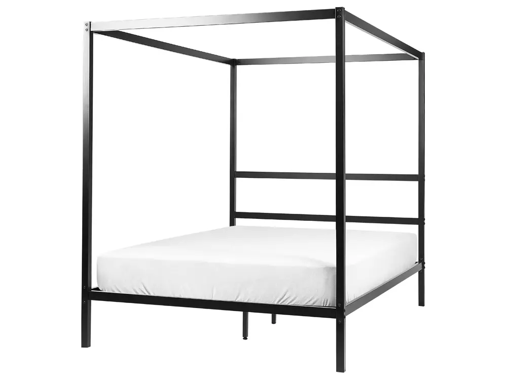 Himmelbett Metall schwarz Lattenrost verschiedene Größen LESTARDS