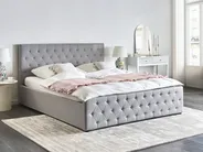 Bett mit Stauraum AMIENS Stoff Hellgrau 180 x 200 cm_976219