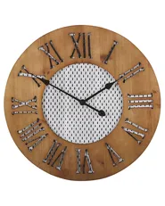 Wanduhr CUILCO 60 cm Tannenholz Braun_797046
