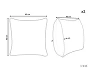 Dekokissen 2er Set LEUZEA 45 x 45 cm Bouclé Grau Ohne Muster_903387