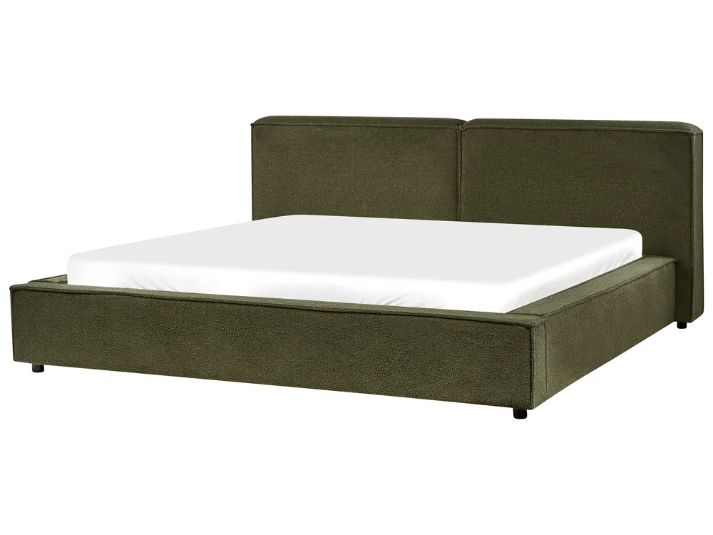 Wasserbett Bouclé LINARDS 180 x 200 cm Dunkelgrün_980547