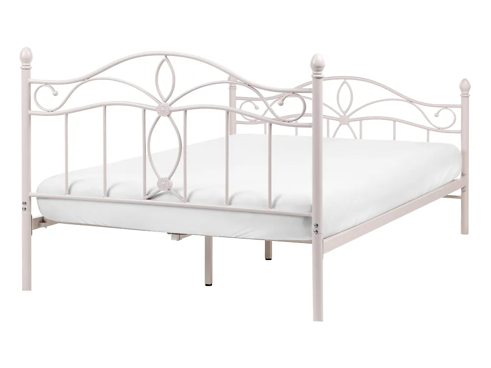 Bett mit Lattenrost Metall ANTLIA 140 x 200 cm Hellbeige_1165277