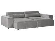 Modular Corner Sofa 3 Seater HELLNAR with Ottoman Fabric Grey Right Hand_911875