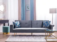Schlafsofa 3-Sitzer VISNES Samtstoff Grau_726284