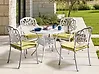 Gartenmöbel Set 4-Sitzer ANCONA inkl. Kissen Metall Cremeweiß