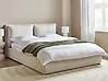 Bett mit Stauraum BAJONNA Stoff Hellbeige 160 x 200 cm