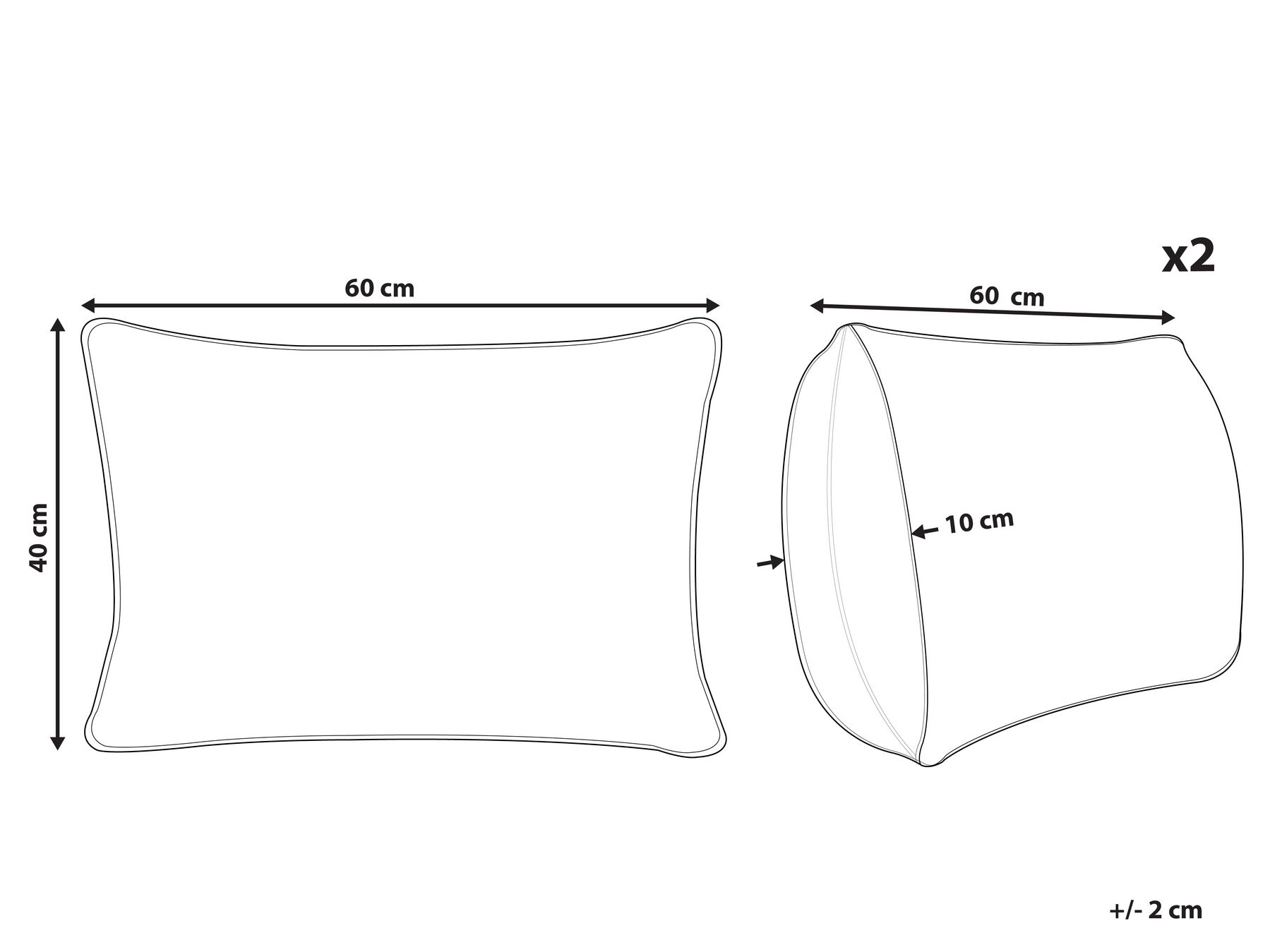 Gartenkissen 2er Set CUNEO Geometrisches Muster 40 x 60 cm Grün_882824