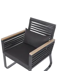 Set mit 2 Stühlen und Sitzkissen CANETTO Metall Schwarz_808291