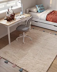 Kindervloerkleed KODINHI  Beige 140 x 200 cm Katoen_1135275